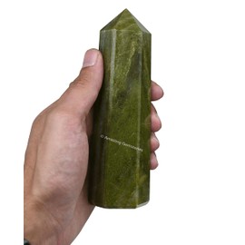 Large Vesuvianite Crystal Towers ~ Natural Healing Crystal Point Obelisk for Reiki Healing and Crystal Grid (5.5" to 6" INCH)