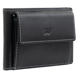 BRAUN BÜFFEL - Small Men's RFID Wallet Arezzo - 6 Card Slots Made of Genuine Cowhide Leather Simple Design - Elegant Black, black, Classic