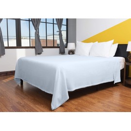 Elite Home 100% GOTS Certified Organic Cotton Super-Soft Bed/Throw Blanket, Ice Blue, Full/Queen