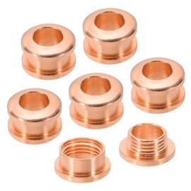 PATIKIL - Ojales de latón macizo de 5 mm, 6 ojales de superficie de arco con arandela para zapatos, ropa, manualidades, bolsa de piel, oro rosa