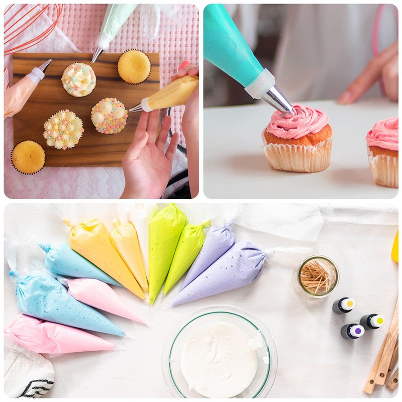 HAKACC Piping bag disposable piping bag set icing bags piping