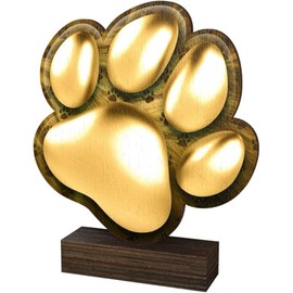 Trophy Monster Wooden Classic Sierra Dog Paw Trophy Antique Gold | Made from Sustainable Printed 8mm Thick Birch Plywood | Size (155mm)