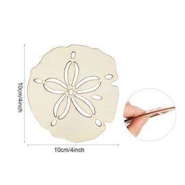 30 Pack 4 Inch Wood Sand Dollar Cutouts Unfinished Wood Sand Dollar Crafts Wooden Sand Dollar Hanging Ornaments DIY Sand Dollar Craft Gift Tags for Home Party Decoration