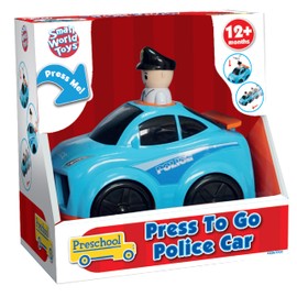 Police Car Toy, Interactive Press-to-Go Police Cars for Toddlers 1-3, Pretend Play Rescue Vehicle, Police Toy Gifts for Boys, Cop Car Toys for Kids