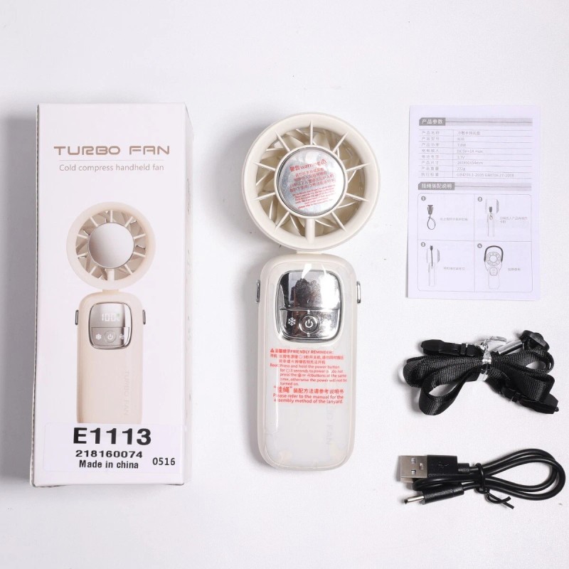 Portable Handheld Turbo Fan 5 Speeds Adjustable Rechargeable 4000mAh Cooling