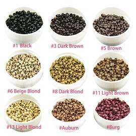 KOCONI 1000PCS Brown Micro Rings Copper Nano Extension Beads Nano Beads Micro Rings Nano Rings Micro Beads Hair Extension Beads Rings Micro Nano Beads 3mm #5 Brown