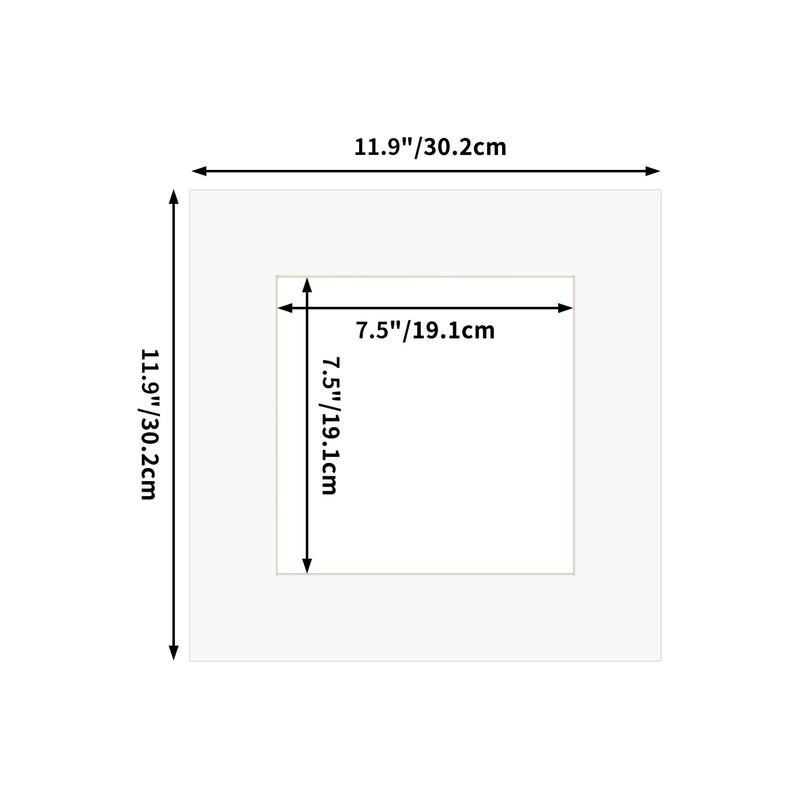 ZBEIVAN 12x12 White Picture Mats with Core Bevel Cut Frame