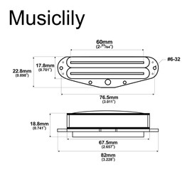 Musiclily Pro ST-DPMC Ceramic Dual Single Coil Sized Humbucker Pickup 9.2K for Strat Style Electric Guitar, White Body Chrome Rail