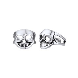 Silvora 925 Silver Men's Women's Ear Cuff Stud Earrings Retro Skull/Skull Bone Hand/Octopus/Spiders/Dragon/Scorpion Ear Clips Non-Piercing Ear Cuff for Men Women, Sterling Silver