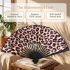 Kemay Large Foldable Clack Hand Fan Leopard Print Rave Fan