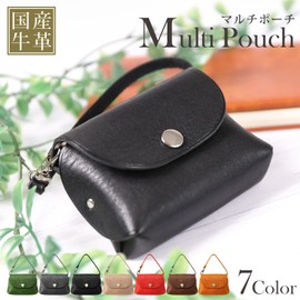 NewStep Domestic Cowhide Leather Multi-Pouch, Genuine Leather, Mini Pouch, Card Size, Small Items, Jewelry Case, Earphone Case, navy