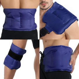 Rainbow Gel Ice Pack Reusable for Lower Back, 16 × 9" Cold Packs for Back Shoulder, Hip, Wrap Around Entire Knee, Hot Cold Compress - Color: Navy Blue
