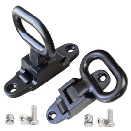 2 Pack Stainless Steel Folding Step, Heavy Duty 304, Non-Slip Tread, Utility Bed Body Handle for Boat, Yacht, RV, Truck (Black)