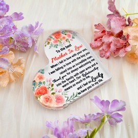 Gifts For Mother In Law Birthday Gift For Mother From Daughter In Law Acrylic Heart Plaque Wedding Gifts For Future Mother Desk Accessories