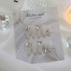 White wedding stone handmade nail tip♀ - Midi Ballet /