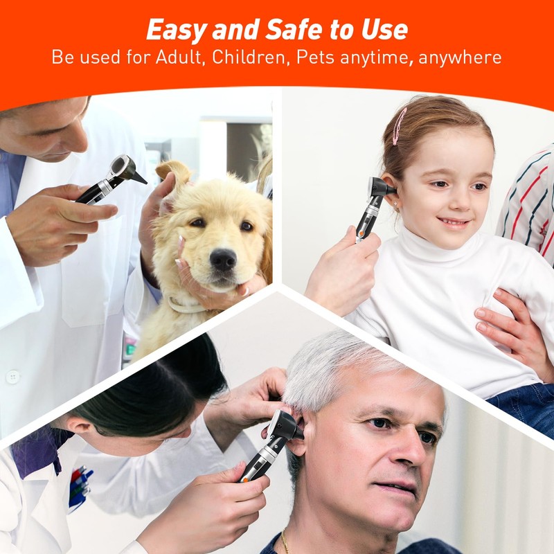 Scian Otoscope Ear Scope with Light, Fiber Optic Otoscopes with