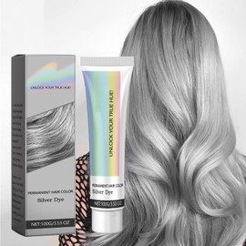 Natural Essence Silver Hair Dye,Silver Gray Hair Dye,Grey Natural Hair Cream,Grey Permanent