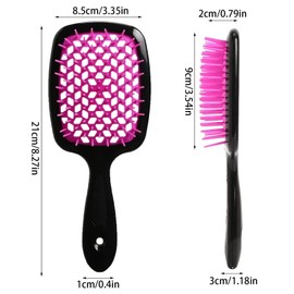 VIDSTW Pack of 2 Hair Brush, Comfortable and Smooth Detangler Brush, Anti-Tangle Detangling Brush, Hollow Grid Design for Boys and Girls, Curly Wet Hair, Long Hair, Short