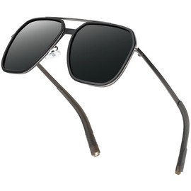 Liekkas Polarised Sunglasses Mens Lightweight Driving Sun Glasses UV400 Protection Grey Grey