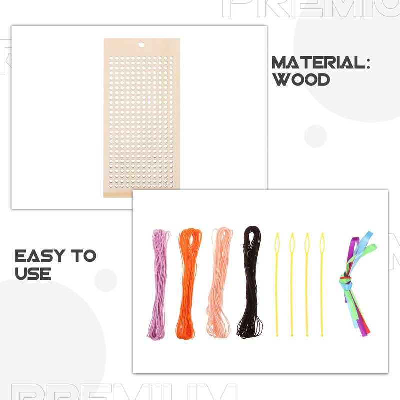 DOITOOL 1 Set Wooden Cross Stitch Bookmarks DIY Embroidery Kit