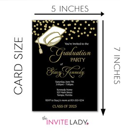Graduation Party Invitations 2025 Customized Grad Open House Invite Announcement (12 Count)