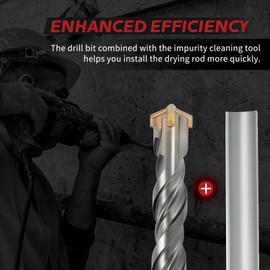 ColumPRO Procourse Hole Clearing Tool with 12 mm x 300 mm SDS Masonry Drill Bit for Damp Proofing, Dry Rod Installation.
