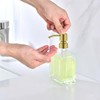 JINCROP 13.5 OZ Glass Soap Dispenser- 2 Pack with Brushed