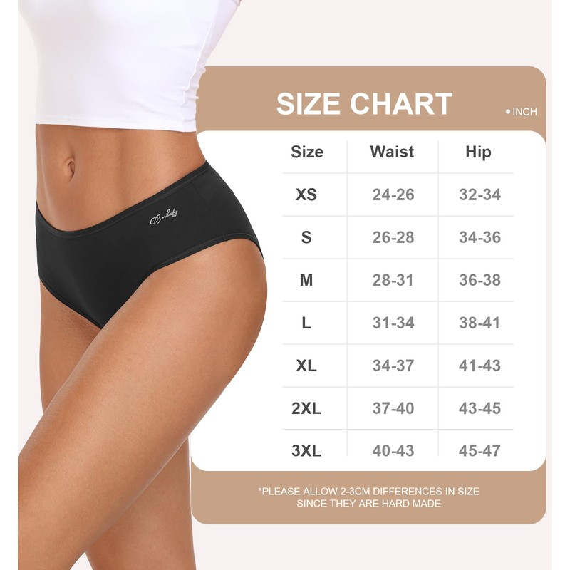 coskefy Panties for Women Cotton Mid Low Rise Bikini Underwear