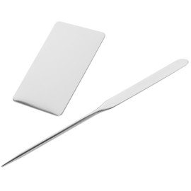 LIFKOME 1Set Stainless Steel Foundation Mixing Palette Spatula for Custom Color Blending Compact Concealer Mixing Tray for Easy Application Cleanup for Makeup Artists