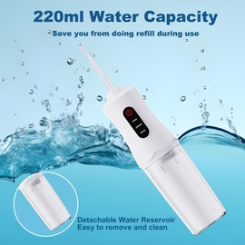 Water Dental Flosser Cordless for Teeth Cleaning and Flossing Portable Electric Water Floss Irrigator Oral Water Flossed Rechargeable Tonsil Stone Adults Kids Braces Home Office Travel