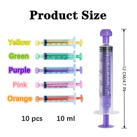 TDGBIH 10 PCS 10ml Pet Syringe Feeder Professional Plastic Syringe and Cover Individually Sealed Measuring Syringe Tools for Scientific Labs, Liquid Dispensing, Feeding Pets,Pet and Party Supplies