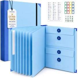 Nevarium Carpeta Del Capítulo Final,Carpeta Con Etiquetas Guiadas, Organizador De Carpetas Sin Ácido, Portadocumentos Para Archivos Domésticos, Documentos Legales Y Médicos (Azul)
