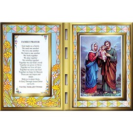 CBC Holy Family Prayer and Photo in a Stained Glass Plaque