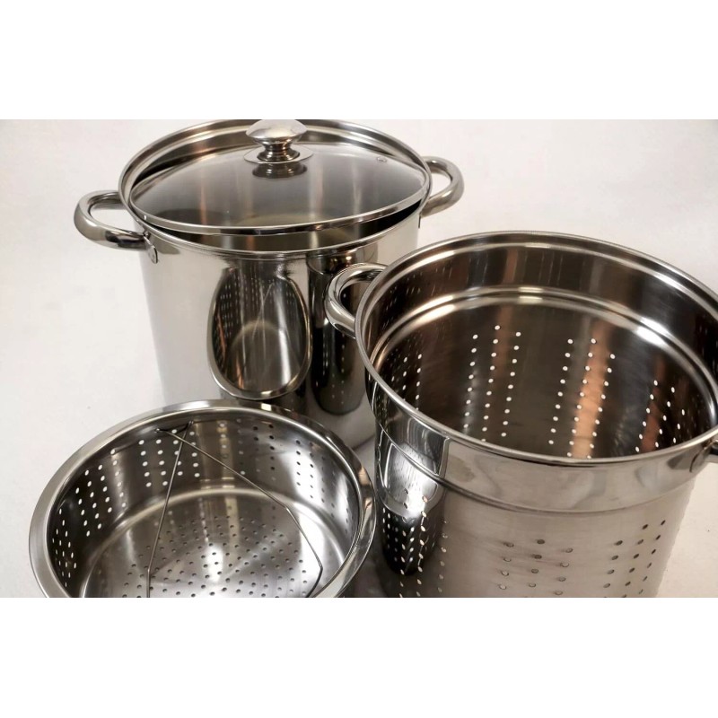 Cook Pro New 8 Quart Stainless Steel 4 Piece Multi-Cookware