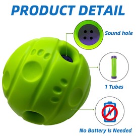 SHAKE AND LAUGH Dog Toys Ball, Interactive Dog Ball, Gibbering Sound with Surface Concave Lines, XS, 2.75 in (7 cm)