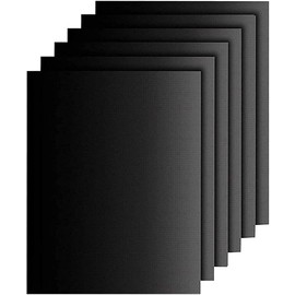 BBQ Grill Mats Non Stick Reusable, BBQ Mats for Gas Grill, Oven Liners for Bottom of Oven Teflon Sheets Easy to Clean for Grills Ovens and Outdoor Grills (Black-6 Pack)