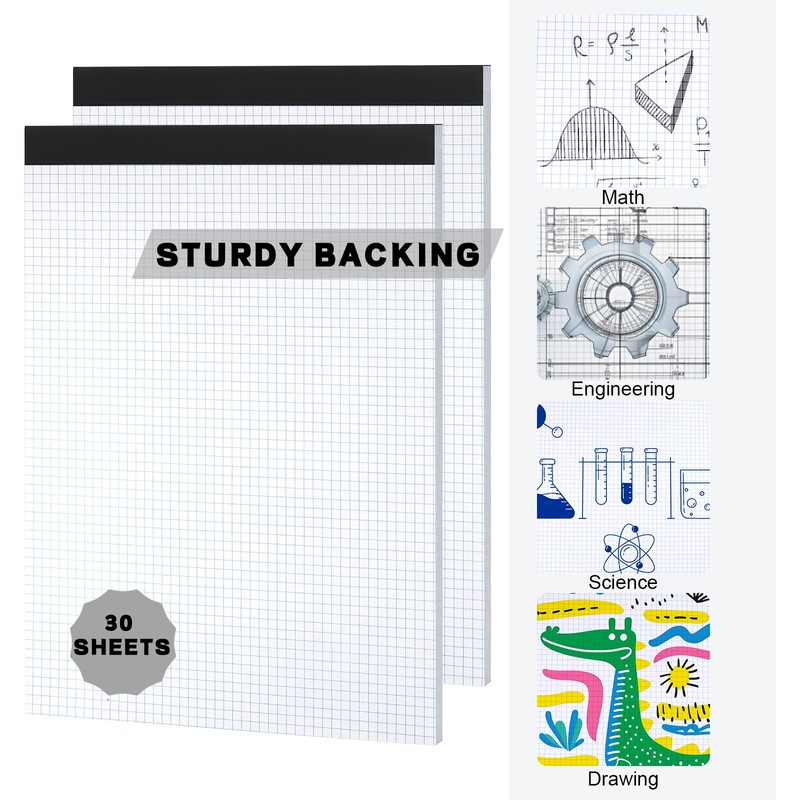 Thboxes Graph Paper 17" X 11.6", 2 Pack 4x4（4 Squares