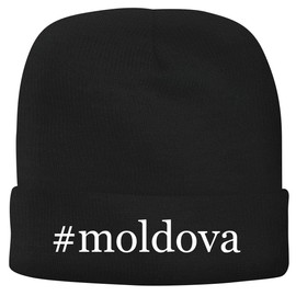 BH Cool Designs #Moldova - Men's Hashtag Soft & Comfortable Beanie Hat Cap, Black, One Size