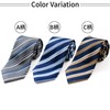 Michi Kolondon Brand Necktie, 100% Silk, Jacquard Woven Stripe, B