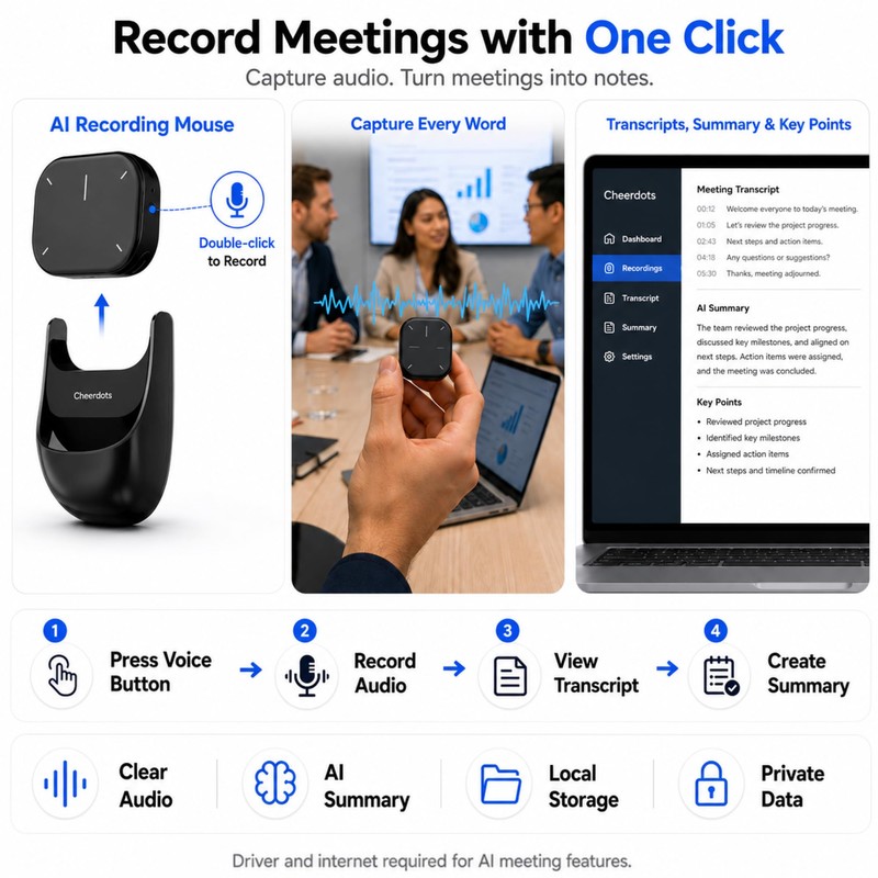 2026 Upgraded AI Voice Mouse - Wireless Air Mouse with