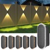 Ellasay Solar Fence Lights Outdoor,6-Pack Solar Powered Wall Lights Up