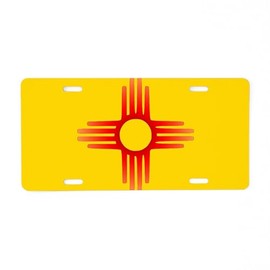 CafePress Zia Sun Symbol Aluminum License Plate, Front License Plate, Vanity Tag