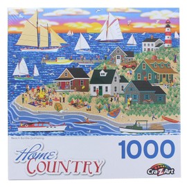 Beach Bonfire Gathering by Mark Frost 1000 Piece Puzzle