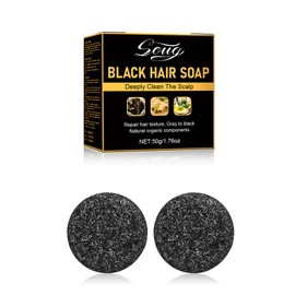 Gray Hair Reverse Bar, Black Soap for Grey Hair, Hair Darkening Soap-Deeply Nourishing Ingredients for Fast Black Hair (Yellow, 2)