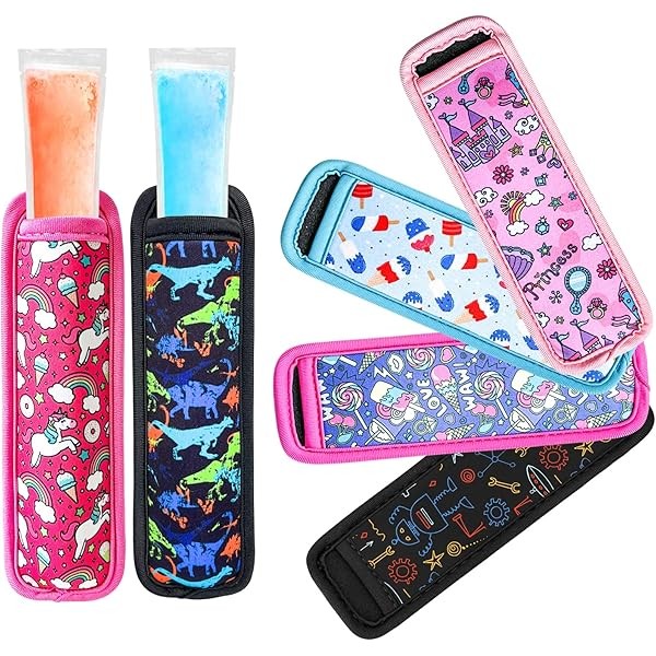 Popsicle Holder for Kids, 6 Pieces Anti-Freezing Neoprene Sleeves, Cute