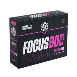 FOCUS90® Caffeine Energy Gel - by Soccer Supplement - 200mg Caffeine Per Serving, Quick Release Energy Gel Designed to Enhance Performance and Concentration, 12x 70g Gels, Informed Sport Tested