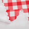 MANGATA CASA Red Gingham Round Tablecloth-Checkered Table Cloth Waterproof Kitchen