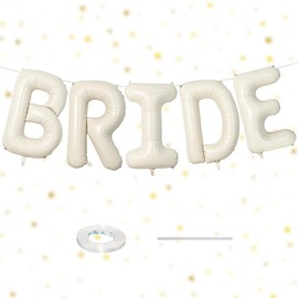 40 Inch Beige BRIDE to be Balloons, Princess Bride, 5Pcs Giant Alphabet Foil Balloons, Aluminum BRIDE Word Balloons for Wedding Bridal Shower Anniversary Engagement Bachelorette