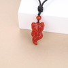 Koai Fox Natural Stone Amulet Power Stone Necklace, red agate,