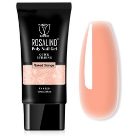 ROSALIND 2 oz Nude Poly Nail Gel, Fall Poly Extension Orange Gel Poly Builder Nude Nail Quick Building Acrylic NailsThickening Nail Art Design Natural